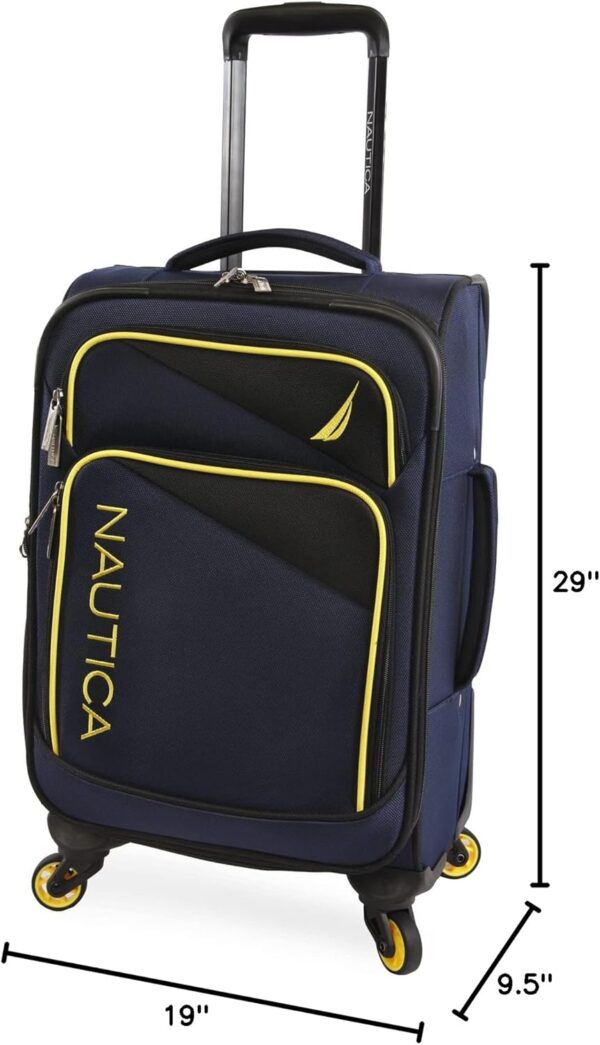 NAUTICA Emry 2pc Softside Luggage Set, Navy Yellow - Image 10