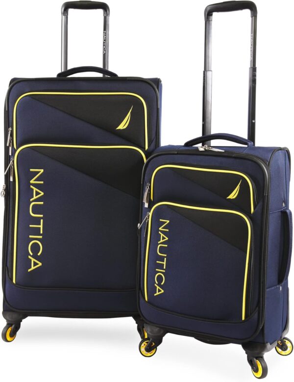 NAUTICA Emry 2pc Softside Luggage Set, Navy Yellow