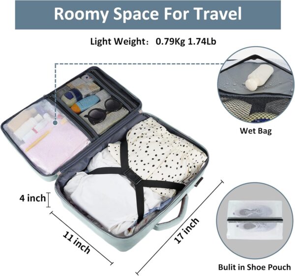 Taygeer Personal Item Backpack for Men Women, Travel Backpack Carry on Luggage Flight Approved with USB Charging Port & Shoe Pouch, Large Weekender Work Bag for Hiking Gift, Gray Powder - Image 4