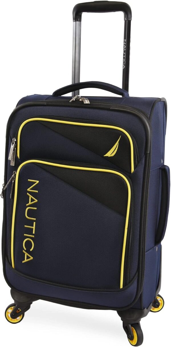 NAUTICA Emry 2pc Softside Luggage Set, Navy Yellow - Image 2