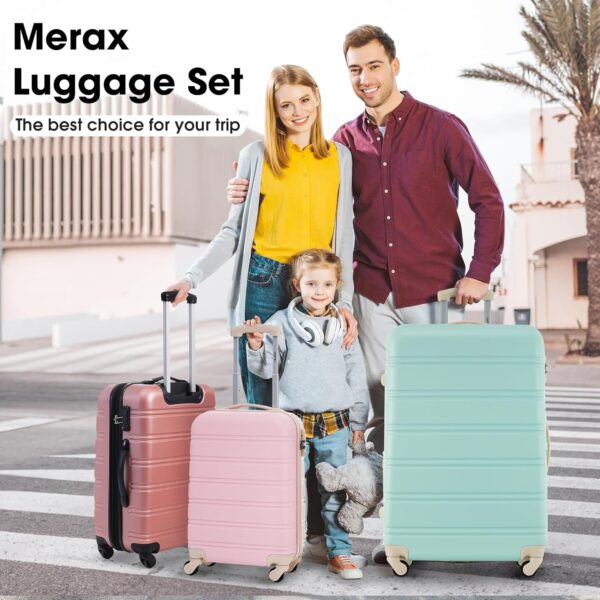 Merax Luggage Sets 13 Piece Suitcase Set 16/20/24/28 IN,Carry on Luggage and Travel Bag TSA Lock Expandable,Hard Case Luggage with Spinner Wheels,Light Pink - Image 2