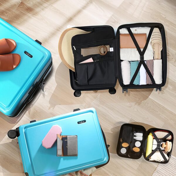 Hard Shell Luggage Sets with Spinner Wheels 4 Piece, Expandable Large Suitcases with TSA Lock, Travel Large Suitcase Set, Teal Luggage Set - Image 8
