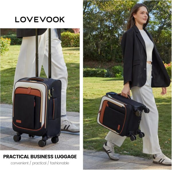 LOVEVOOK Carry on Luggage for Women and Men, Softside Suitcases with Daul Wheels - Image 2