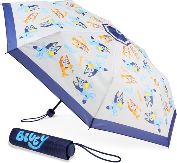 Bluey Kids Folding Umbrella, Telescopic Lightweight Umbrella - Kids Gifts