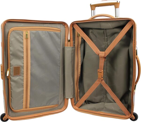 World Traveler Gatsby Vintage Style Hardside Carry-On Retro Train Case Spinner Luggage, Mint, 2-Piece Set (Tote/20-Inch) - Image 5