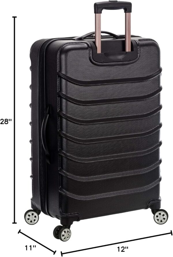 Rockland Speciale Hardside Expandable Spinner Luggage, Black, 2-Piece Set (20/28) - Image 3